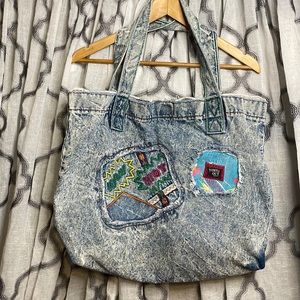 Y2K Denim Tote Bag Stonewashed by Bijoux